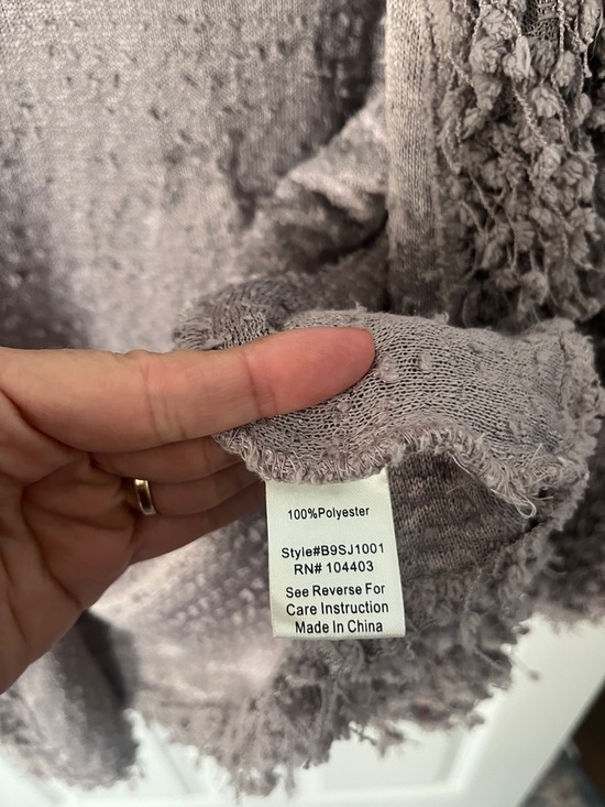 Moon River Shaggy Open Cardigan rosy gray sz small - Picture 4 of 5